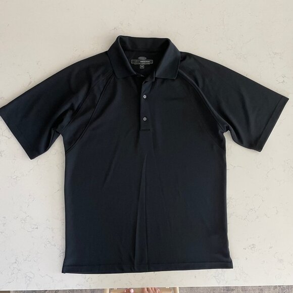 Greg Norman Athletic Sporty SS 3 Button Polyester Golf Polo Shirt Black Sz M - Picture 2 of 11